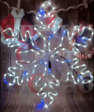 Световая фигура снежинка белая с синим мерцанием 65 см